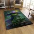 Cute frog wearing a wizard hat and holding a wand area rugs carpet