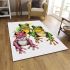 Cute frogs green pink and yellow color area rugs carpet