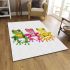 Cute frogs green pink and yellow color area rugs carpet