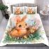 Cute happy baby bunny with big eyes sitting bedding set