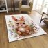 Cute happy baby bunny with big eyes sitting area rugs carpet