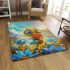 Cute happy bee with big eyes holding a heart shaped honey area rugs carpet