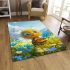 Cute happy bee with big eyes holding a heart shaped honey area rugs carpet