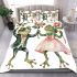 Cute happy frogs wearing tuxedos and pink dresses dancing bedding set