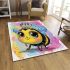 Cute kawaii bee wearing a crown with sparkling jewels area rugs carpet