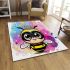Cute kawaii bee wearing a crown with sparkling jewels area rugs carpet