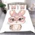 Cute kawaii bunny with pink glasses bedding set