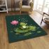 Cute kawaii frog standing on the edge area rugs carpet