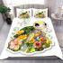 Cute kawaii turtle surrounded by bubbles bedding set