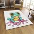 Cute little aquamarine color area rugs carpet