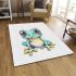 Cute little aquamarine color area rugs carpet