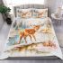 Cute little deer standing in the snow bedding set