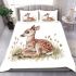 Cute little fawn sitting in the grass bedding set