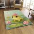 Cute little frog in the water area rugs carpet