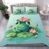 Cute little frog in the water bedding set