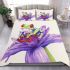 Cute little green tree frog with red eyes bedding set