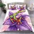 Cute little green tree frog with red eyes bedding set