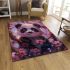 Cute little panda under a pink cherry blossom tree area rugs carpet