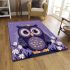 Cute owl cartoon with big eyes and yellow stars on its head area rugs carpet