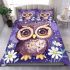 Cute owl cartoon with big eyes and yellow stars on its head bedding set