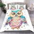 Cute owl clipart pastel watercolor style with glitter bedding set