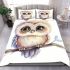 Cute owl clipart with big eyes bedding set