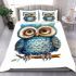 Cute owl clipart with big eyes bedding set