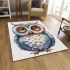 Cute owl clipart with big eyes area rugs carpet