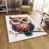 Cute owl clipart with big eyes colorful feathers area rugs carpet