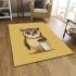 Cute owl holding coffee area rugs carpet
