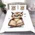 Cute owl teacher with a book and glasses bedding set