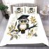 Cute owl wearing glasses bedding set