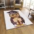 Cute owl wearing glasses and a graduation hat area rugs carpet