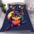 Cute owl wearing glasses and a graduation hat bedding set