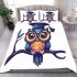 Cute owl wearing glasses and a graduation hat bedding set