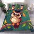 Cute owl wearing glasses and a graduation hat bedding set