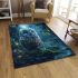 Cute owl with big blue eyes area rugs carpet