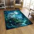 Cute owl with big blue eyes area rugs carpet