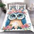 Cute owl with big eyes bedding set