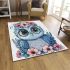 Cute owl with big eyes area rugs carpet