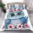 Cute owl with big eyes bedding set