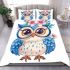 Cute owl with big eyes bedding set