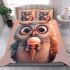 Cute owl with big eyes holding an ice cream bedding set