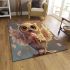 Cute owl with big eyes holding an ice cream area rugs carpet