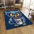 Cute owl with big yellow eyes holding a coffee cup area rugs carpet