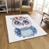 Cute owl with flowers on its head area rugs carpet