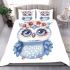 Cute owl with flowers on its head bedding set
