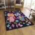 Cute owls in love colorful butterflies and flowers area rugs carpet