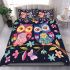Cute owls in love colorful butterflies and flowers bedding set
