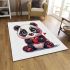 Cute panda bear making a heart with area rugs carpet